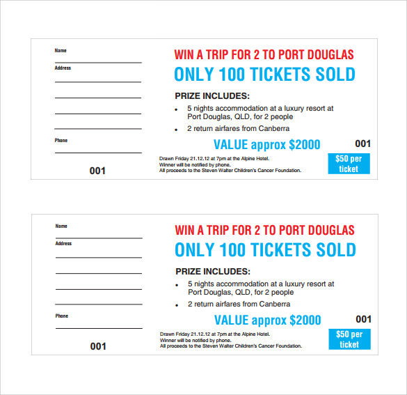 Free Raffle Ticket Template Download